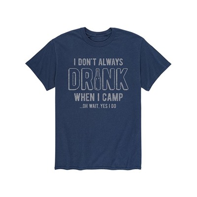 Navy 'I Don't Always Drink When I Camp' Tee - Men