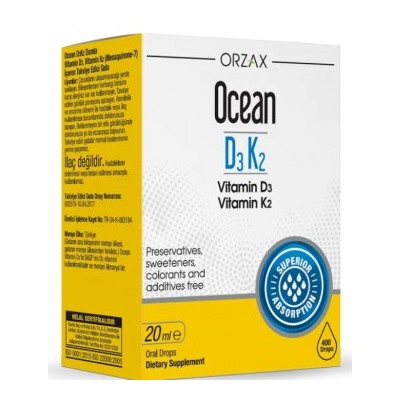 Ocean Vitamin D3K2 (20 мл капли для перорального применения), ORZAX