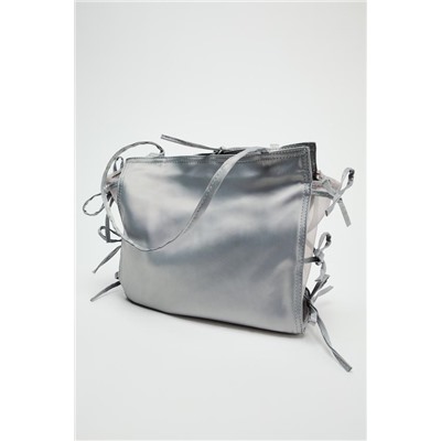 SATIN SHOPPER BAG WITH BOWS