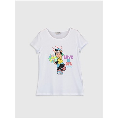 Kız Çocuk Baskılı Pamuklu Tişört, LCW ECO                                            
                                            Kız Çocuk Baskılı Pamuklu Tişört