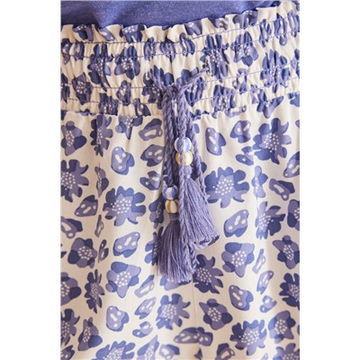 Pantalón corto estampado flores azul