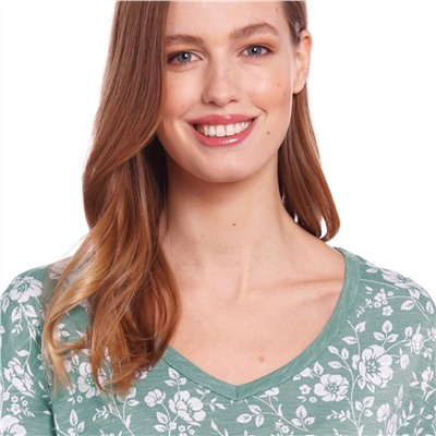 Damen T-Shirt mit floralem Allover-Motiv