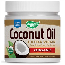 Nature's Way, Органическое кокосовое масло холодного отжима (Extra Virgin), 16 унций (454 г)
