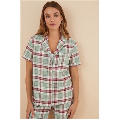Pijama camisero algodón cuadros