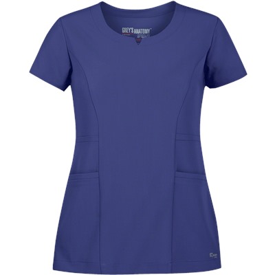 Grey's Anatomy Scrubs Signature STRETCH Rounded Notch Neck Top