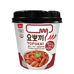 YOPPOKI Hot&amp;Spicy Topokki rice cake Токпокки рисовые палочки с остро-пряным соусом стакан 120г