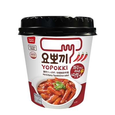 YOPPOKI Hot&amp;Spicy Topokki rice cake Токпокки рисовые палочки с остро-пряным соусом стакан 120г