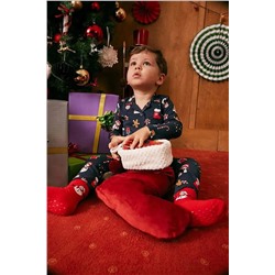 Defacto Erkek Bebek Yeni Yıl Baskılı Uzun Kollu Penye 2'li Penye Pijama B1320A5NV256mc