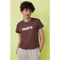 Camiseta 100% algodón marrón logo