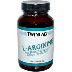 Twinlab, L-аргинин, 100 капсул