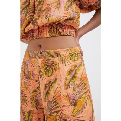 Blusa cropped tropical