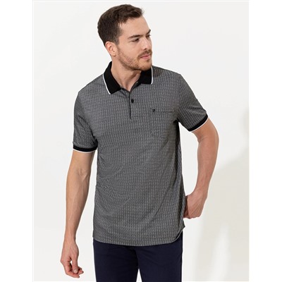 Siyah Regular Fit Polo Yaka Cepli Tişört