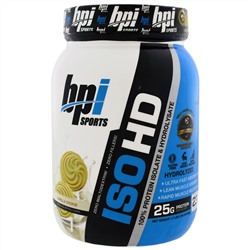 BPI Sports, ISO HD, 100% Протеиновый Изолят и Гидролизат, Ванильное печенье, 1,6 фунта (740 г)