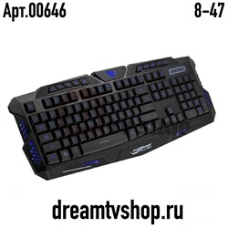 Проводная игровая клавиатура M-200 с 3-х цветной подсветкой, код 138482