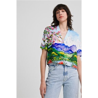 Camisa cropped Monte Fuji