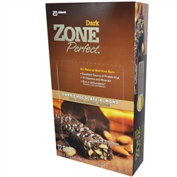 ZonePerfect, Темные, полностью натуральные питательные батончики, темный шоколад и миндаль, 12 батончиков, по 1,58 унции (45 г) каждый