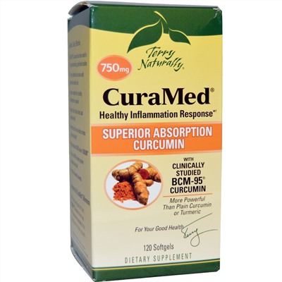 EuroPharma, Terry Naturally, Terry Naturally, CuraMed, 750 мг, 120 мягких желатиновых капсул