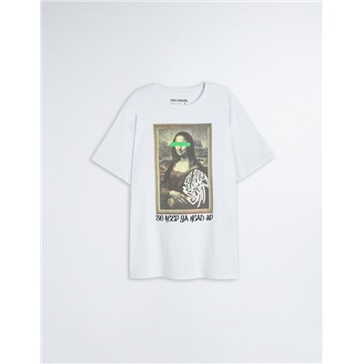 Mona Lisa' T-shirt, Men, White