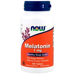 Now Foods, Мелатонин, 1 мг, 100 таблеток