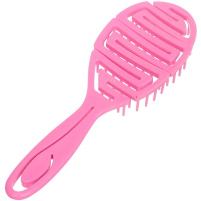 [COSMO STYLE] Расчёска массажная для бережного расчесывания мокрых волос ОВАЛЬНАЯ РОЗОВАЯ 21,8 х 6,8 см, 1 шт.