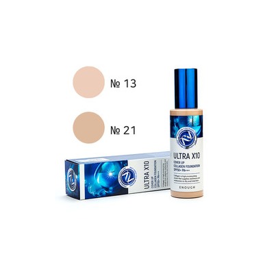 Premium Ultra X10 Cover Up Collagen Foundation SPF50+ PA+++ #13, Увлажняющий тональный крем с коллагеном