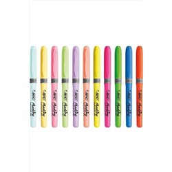 Bic 12 Renk Fosforlu Kalem Set Pastel + Canlı Renkler 992562