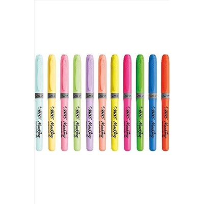 Bic 12 Renk Fosforlu Kalem Set Pastel + Canlı Renkler 992562