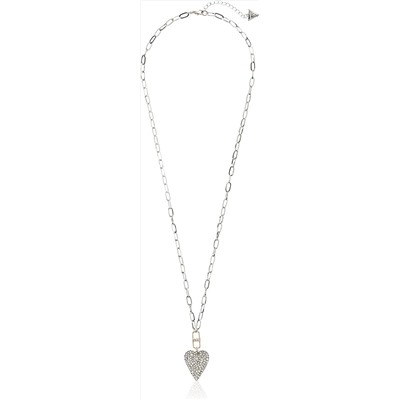 GUESS Pave Heart Long Pendant