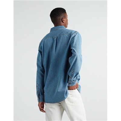 Pocket Denim Shirt, Men, Blue