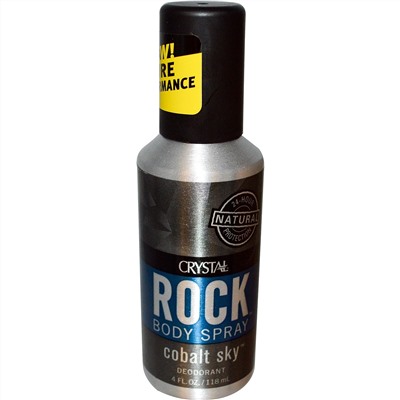 Crystal Body Deodorant, Rock, дезодорант-спрей для тела, синее небо 4 жидких унции (118 мл)