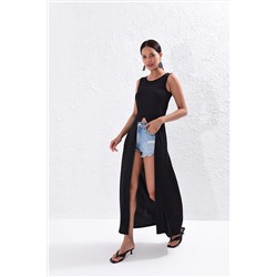 Cool & Sexy Kadın Siyah Uzun Tunik Elbise Yİ1823