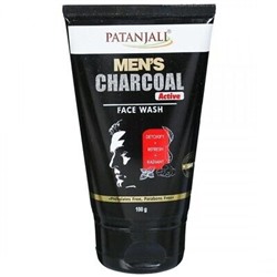 PATANJALI Men'S Charcoal Active Face Wash Мужской гель для умывания с углём 100г