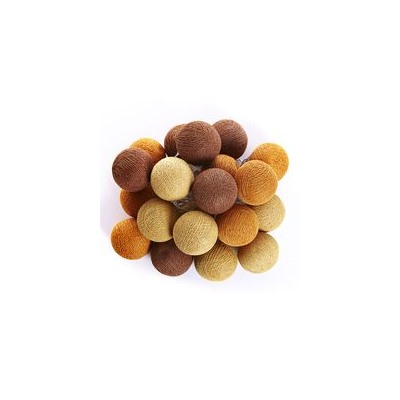 Светодиодная гирлянда с шариками(Большие! -спец.заказ для нашего магазина!) карамельно-шоколадных тонов из хлопковой нити 20 шариков / Lightening balls brown