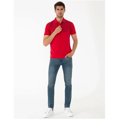 Kırmızı Slim Fit Polo Yaka Tişört