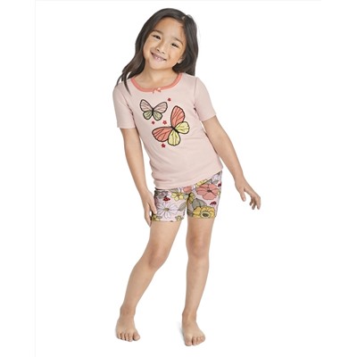 Gymboree  Girls Butterfly Snug Fit Cotton Pajamas - Gymmies - Multi Clr