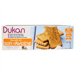 Dukan Diet, Печенье с овсяными отрубями, кокосовое, 6 пакетиков по 3 печенья (37 гр) в каждом