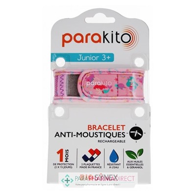 Parakito Bracelet Anti-Moustiques Rechargeable Junior 3+ Sirènes