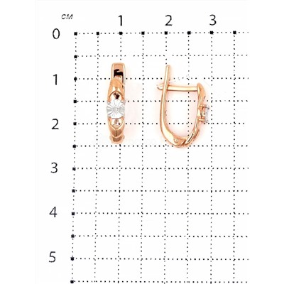 Серьги из золочёного серебра с бриллиантами и родированием 925 пробы 2-3153зр110