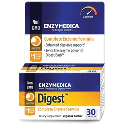 Enzymedica, Digest, полноценная пищевая добавка с энзимами, 30 капсул