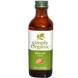 Simply Organic, Экстракт миндаля, 4 жидких унции (118 мл)
