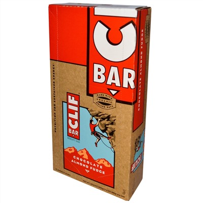 Clif Bar, Energy Bar, Chocolate Almond Fudge, 12 Bars, 2.4 oz (68 g) Each