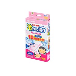 KIYOU-JOCHUGIKU Охлаждающие жаропонижающие гелевые пластыри от температуры детские с ароматом персика упаковка 4 шт