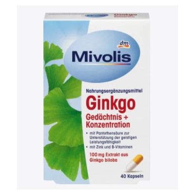 Ginkgo Gedächtnis + Konzentration Kapseln, 40 St., 20 g