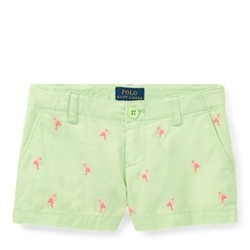 GIRLS 2-6X Flamingo Cotton Chino Short