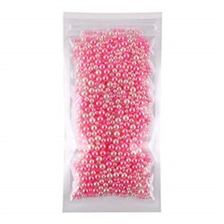 DIYASY 3mm-6mm Pink Round Pearl Beads for Slime Making and Nail Art Slime Ball Beads Assorted Size 1500 Pieces