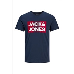 Jack & Jones Jack Jones Logo Erkek Tişört 12151955-Navy Blaze