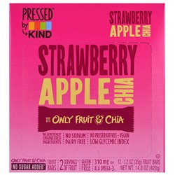 KIND Bars, Pressed by KIND, Strawberry Apple Chia , 12 Fruit Bars, 1.2 oz (35 g) Each