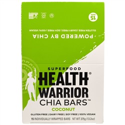 Health Warrior, Inc., Батончики чиа, кокос, 15 батончиков, 375 г (13,2 унций)