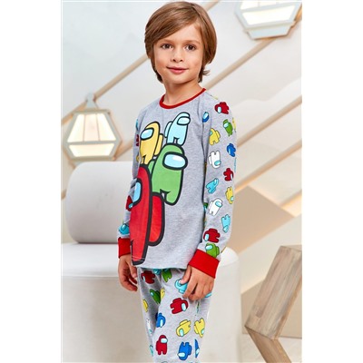 Пижама с брюками Juno AW21BJ631 Sleepwear Boys серый меланж амонг НАТАЛИ #899161