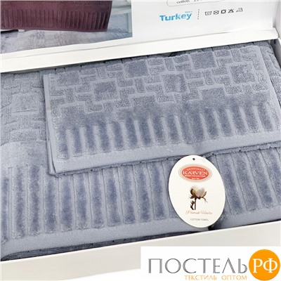 Набор полотенец Карвен Lux Cotton "PIANO" махра 30*50/50*90/70*140 HS 1709 v4 mavi/индиго